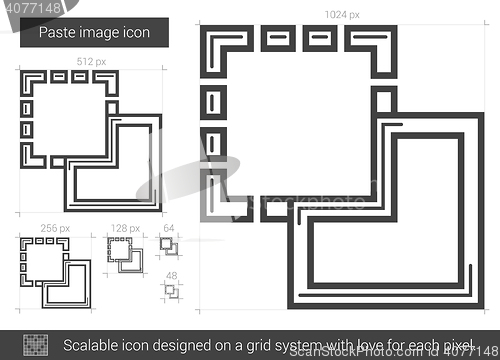 Image of Paste image line icon.