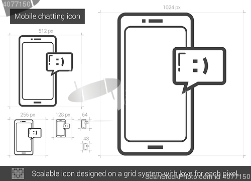 Image of Mobile chatting line icon.