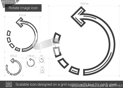 Image of Rotate image line icon.