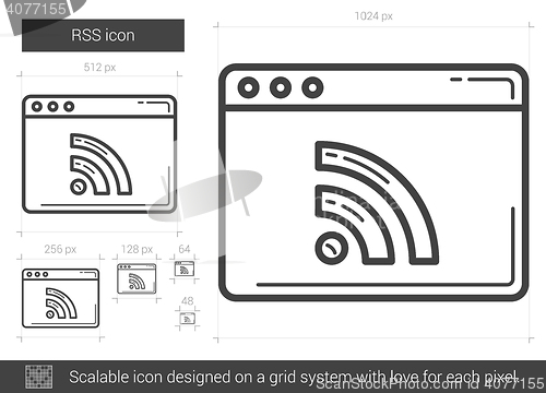 Image of RSS line icon.