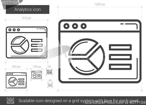 Image of Analytics line icon.