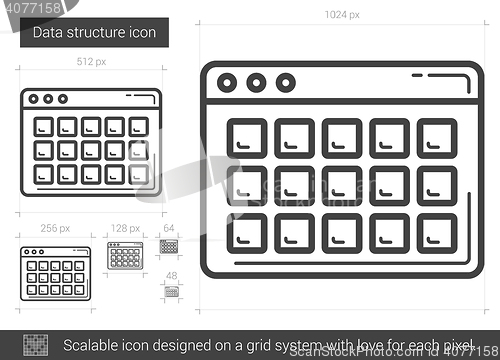 Image of Data structure line icon.