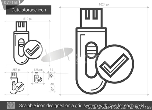 Image of Data storage line icon.