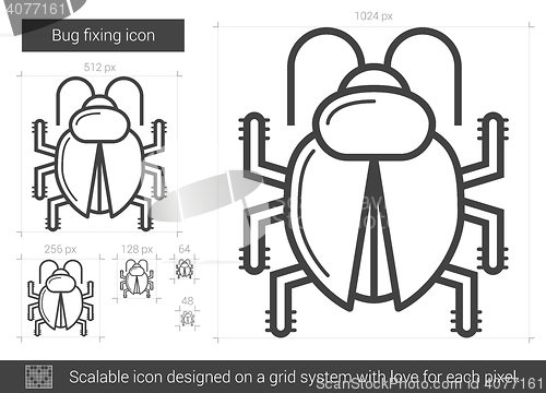 Image of Bug fixing line icon.