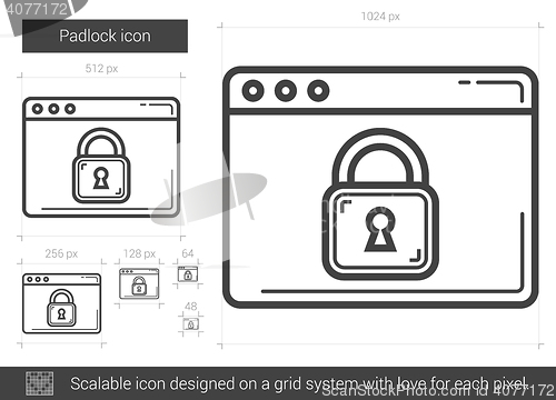 Image of Padlock line icon.