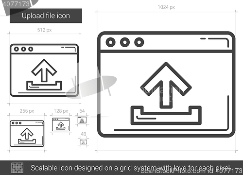 Image of Upload file line icon.