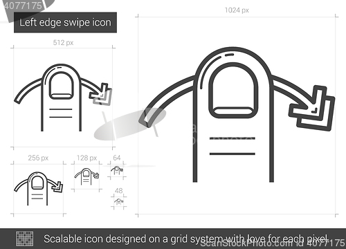 Image of Left edge swipe line icon.