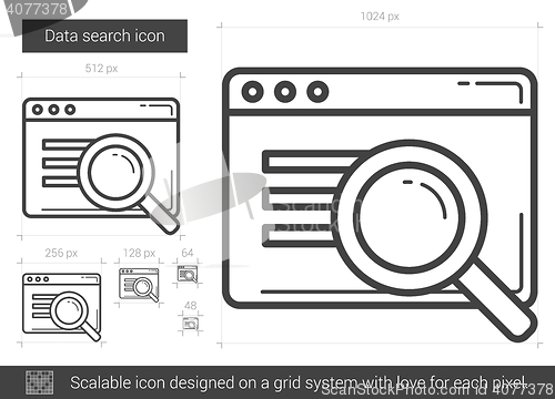 Image of Data search line icon.