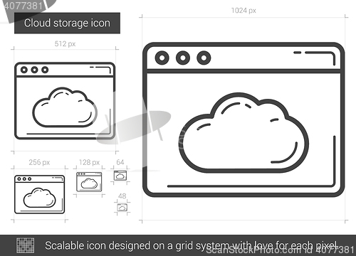 Image of Cloud storage line icon.