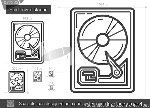 Image of Hard drive disk line icon.