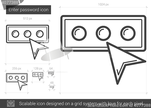 Image of Enter password line icon.