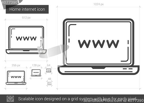 Image of Home internet line icon.