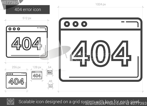 Image of Web error line icon.