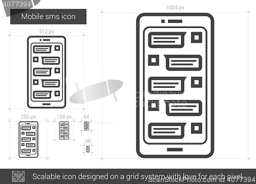 Image of Mobile sms line icon.