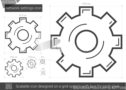 Image of Network settings line icon.