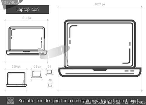 Image of Laptop line icon.