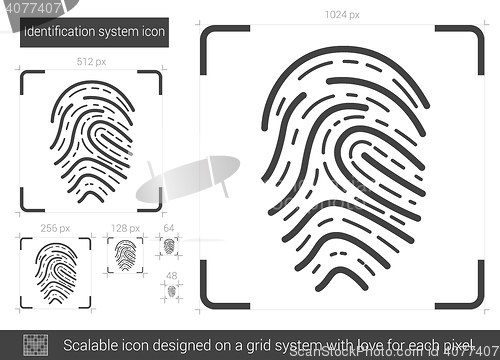 Image of Identification system line icon.