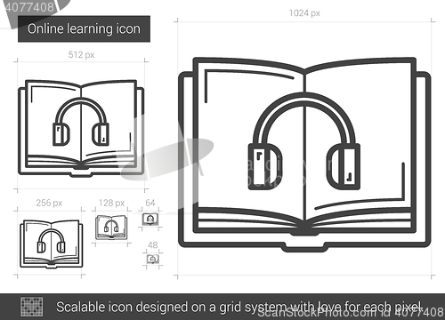 Image of Online learning line icon.
