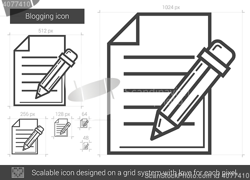 Image of Blogging line icon.