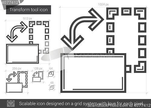 Image of Transform tool line icon.