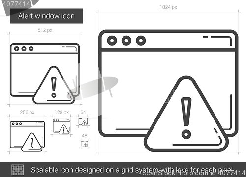 Image of Alert window line icon.