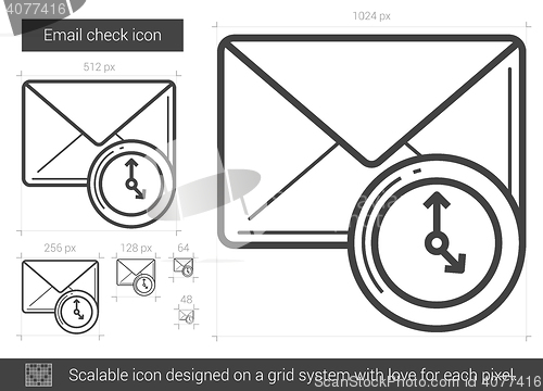 Image of Email check line icon.