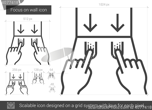 Image of Wall focus line icon.