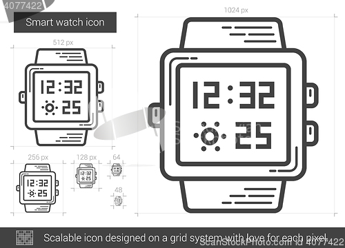 Image of Smart watch line icon.