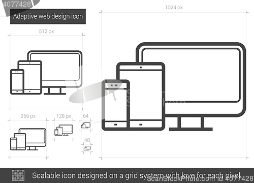 Image of Adaptive web design line icon.