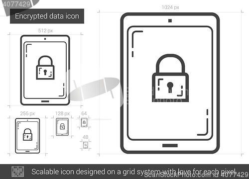 Image of Encrypted data line icon.