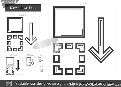 Image of Move down line icon.