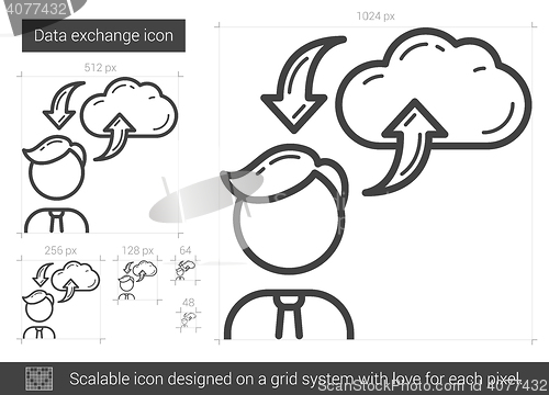 Image of Data exchange line icon.