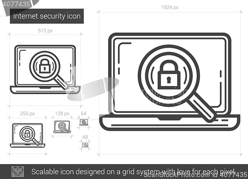 Image of Internet security line icon.