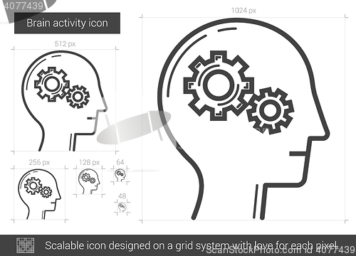 Image of Brain activity line icon.