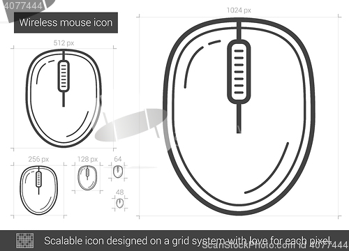 Image of Wireless mouse line icon.