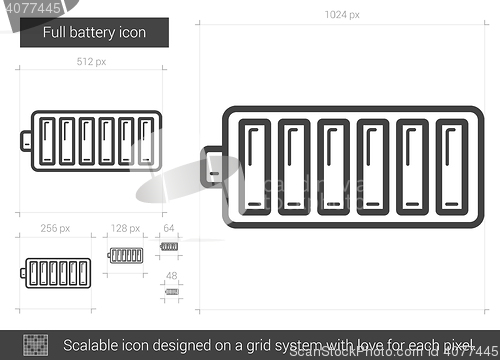 Image of Full battery line icon.