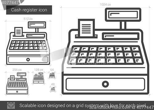 Image of Cash register line icon.