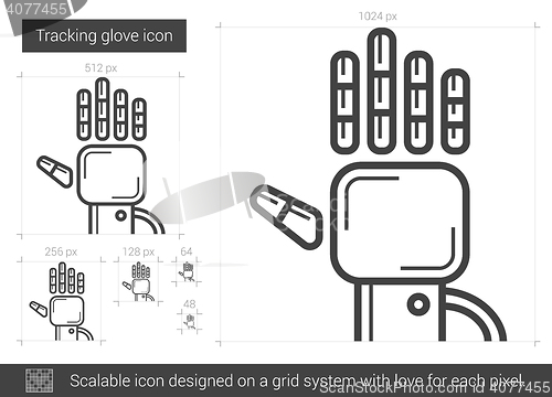 Image of Tracking glove line icon.