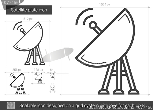 Image of Satellite plate line icon.