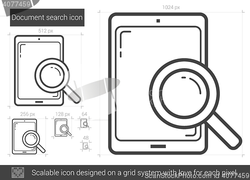 Image of Document search line icon.