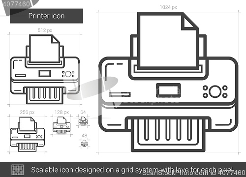 Image of Printer line icon.