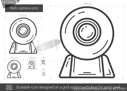 Image of Web camera line icon.