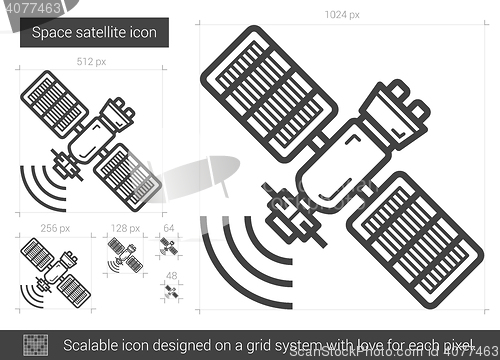 Image of Space satellite line icon.