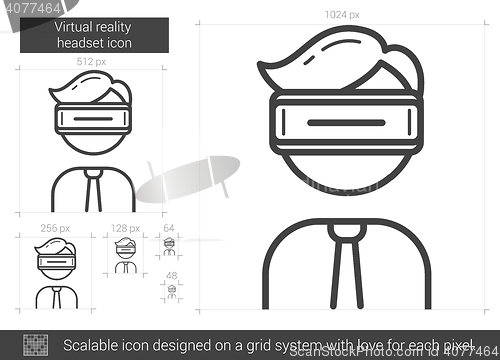 Image of Virtual reality headset line icon.