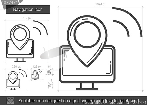 Image of Navigation line icon.