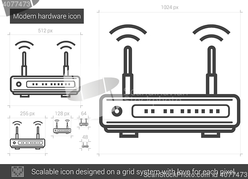 Image of Modem hardware line icon.