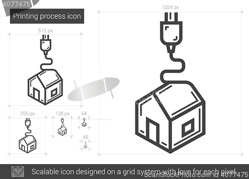 Image of Printing process line icon.
