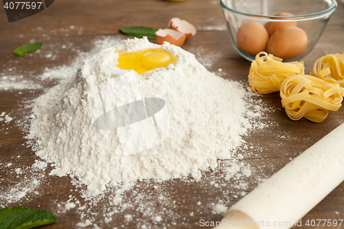 Image of Close up view of cooking dough.