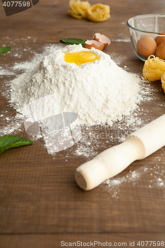 Image of Close up view of cooking dough.