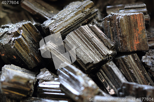 Image of black tourmaline mineral collection